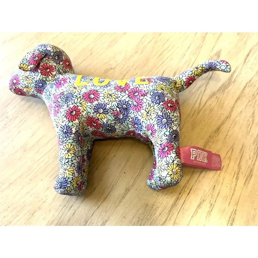 VTG Y2K Victorias Secret Dog Floral Flower LOVE Daisy Stuffed Animal Mini 2009